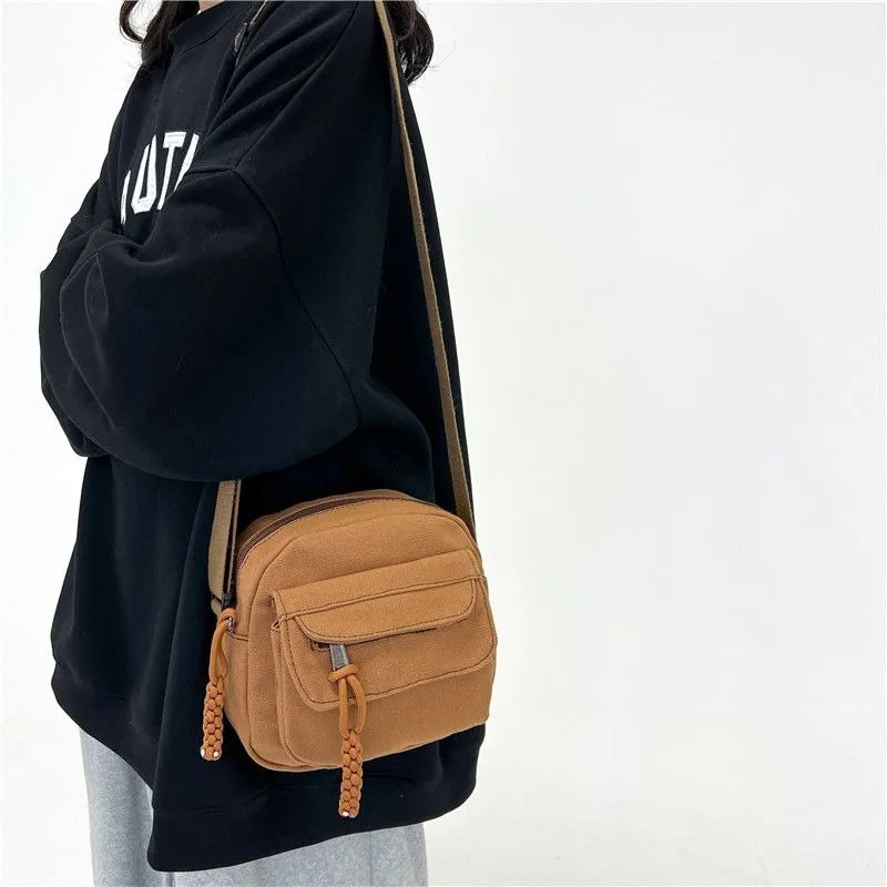 Уличная мода однотонная холщовая женская сумка Sen System Студенческая Повседневная