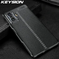 keysion shockproof case for poco f4 gt f3 gt leather texture soft silicone phone back cover for xiaomi redmi k50 gaming k40 pro