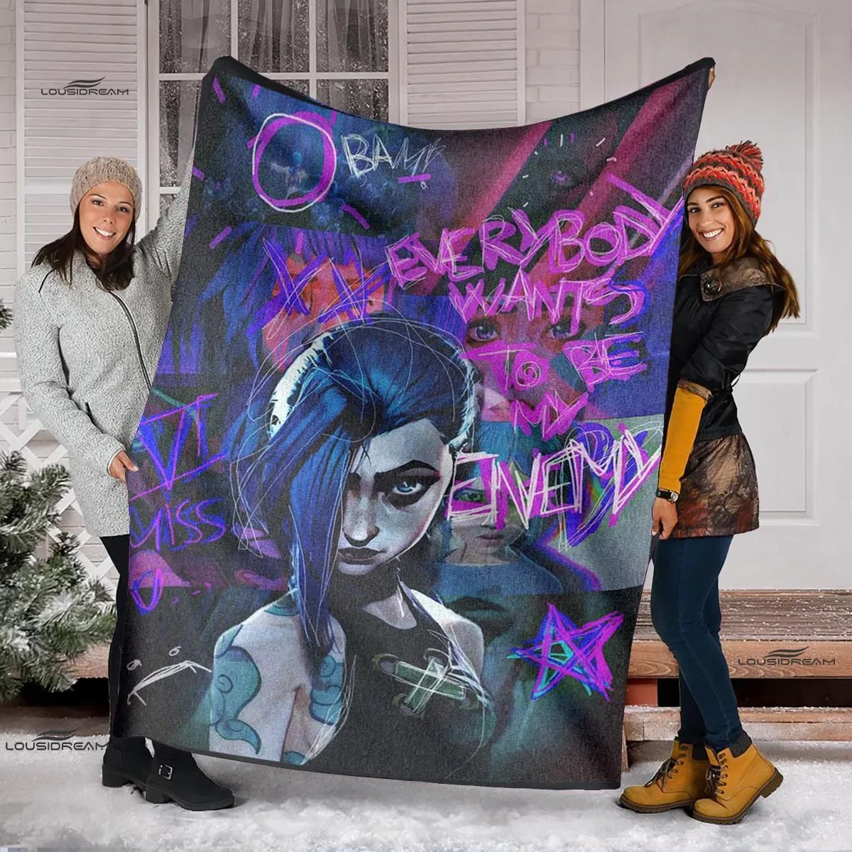 Мультяшное одеяло Jinx Arcane: Лига Легенд легкое удобное мягкое дышащее ультратеплое