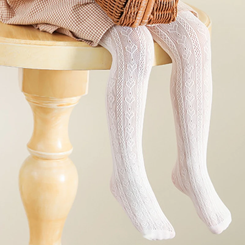 

Женские весенне-Летние Осенние сетчатые колготки для маленьких девочек, детские колготки с сердечками, чулки для девочек, детские белые нос...