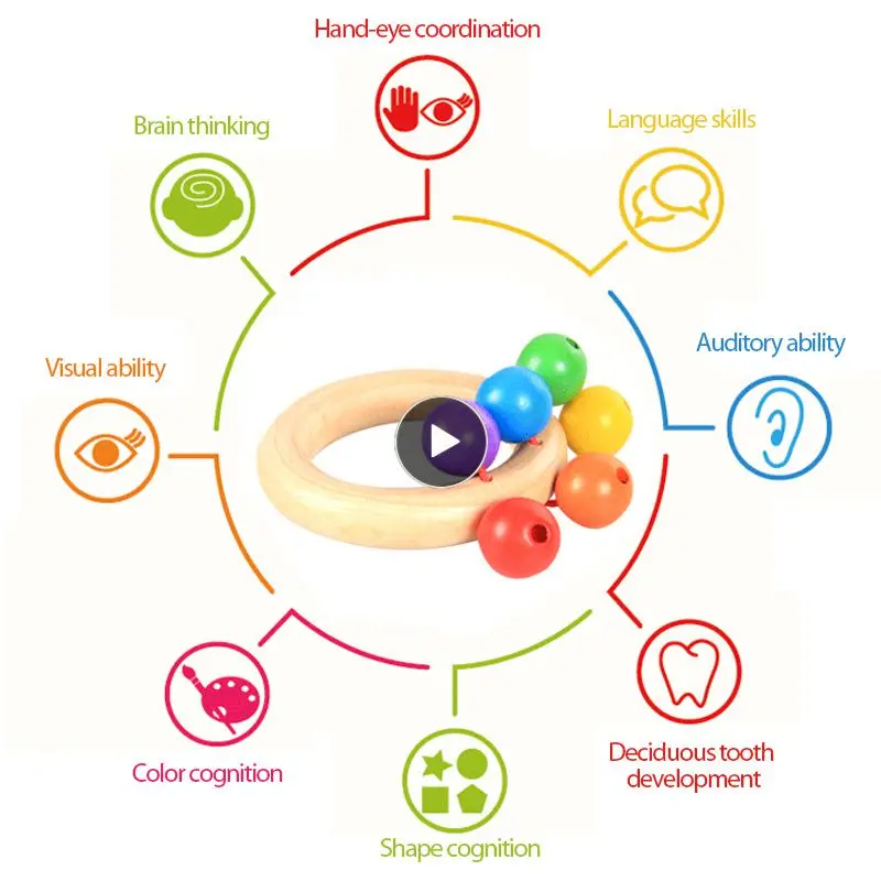 

Infant Hand Holding Bell Wooden Orff Musical Instrument Baby Early Education Toy Ability Training Interactive Toys