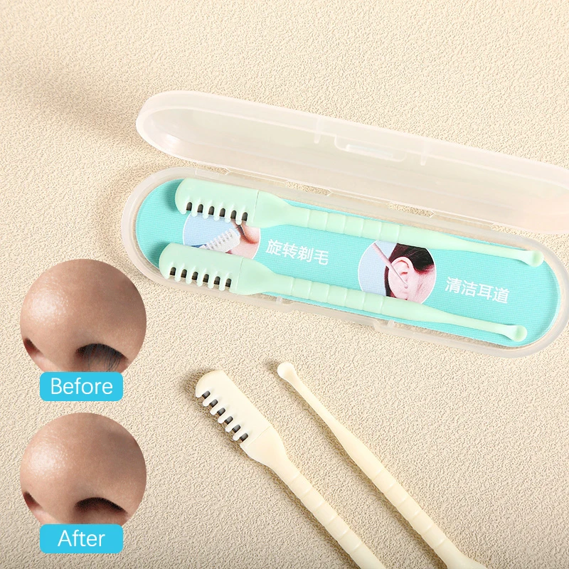 

1Pcs Portable Nose Hair Trimmer 360 Degree Rotating Double Head Nose Hair Trimmer Washable Safe Formula Hair Removal Accessories