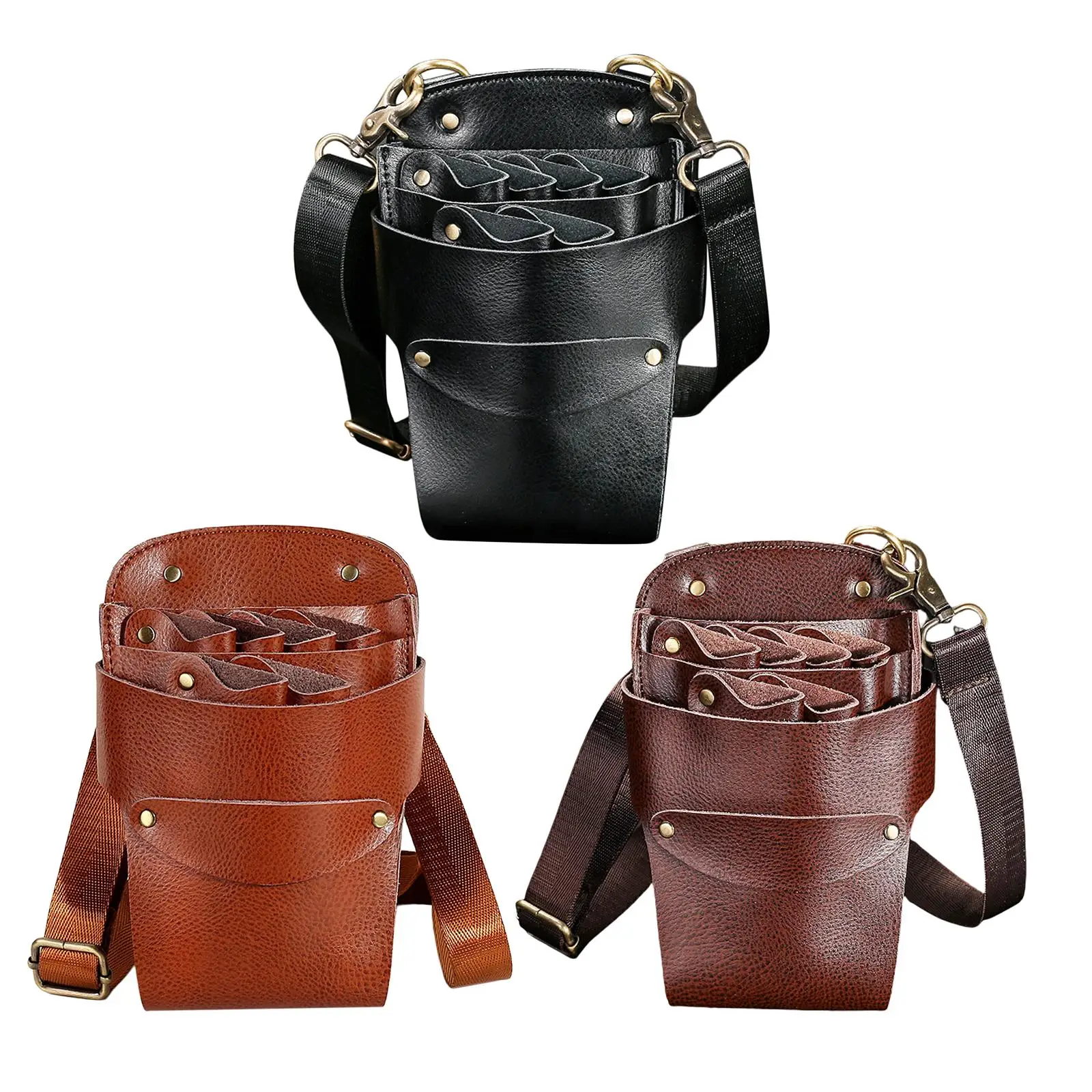 

Scissors Pouch with Belt Multiple Pocket Portable Hair Scissor Holster Case Holder for Barber Shear Hairdressing Shop Salon