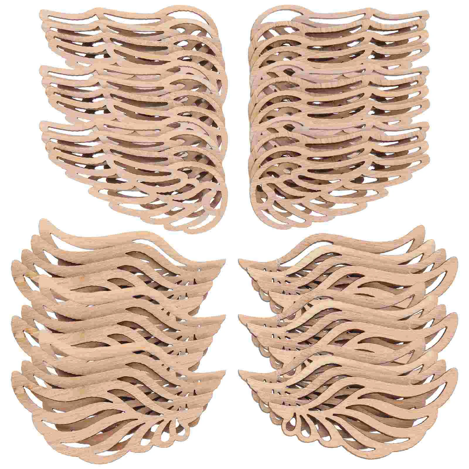

Wood Wooden Slices Christmas Ornaments Angel Wings Wing Tree Blank Cutouts Cutout Hanging Gift Pieces Tags Unfinished Craft