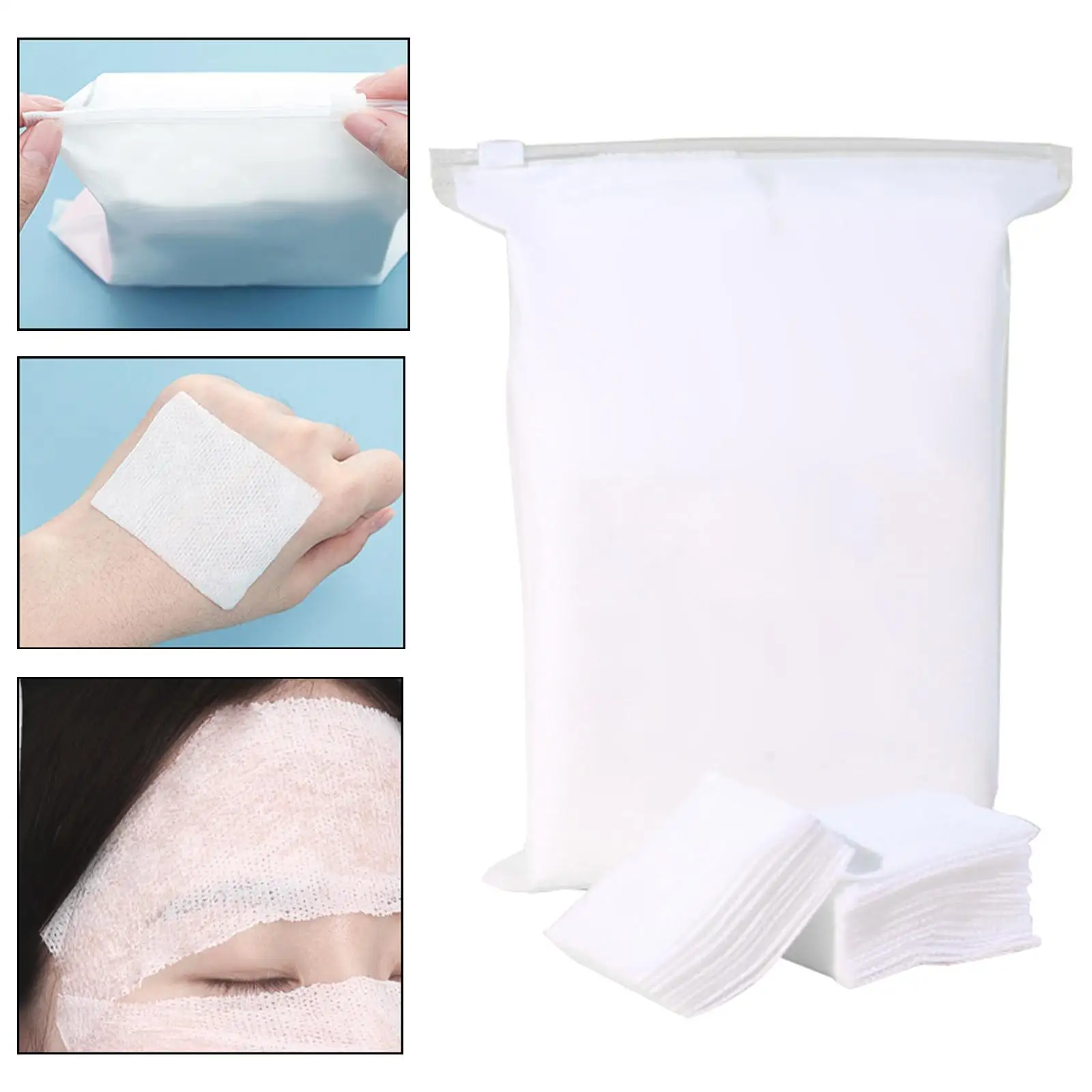 

600 Pieces Stretchable Cotton Pads Soft Unbleached Thin Breathable Facial Cleansing Cloth for Skincare Apply Toner Face Nails