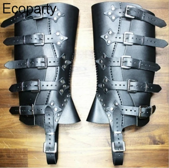 Medieval Renaissance Greaves Boots Shoes Leather Leg Armor Larp Viking Warrior Knight Costume Strap Puttees For Men Women 30 images - 6