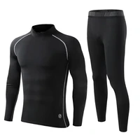 track suit men sportswear running suit winter warm base layer sports tights warm sweat suit long workout set jogging suits