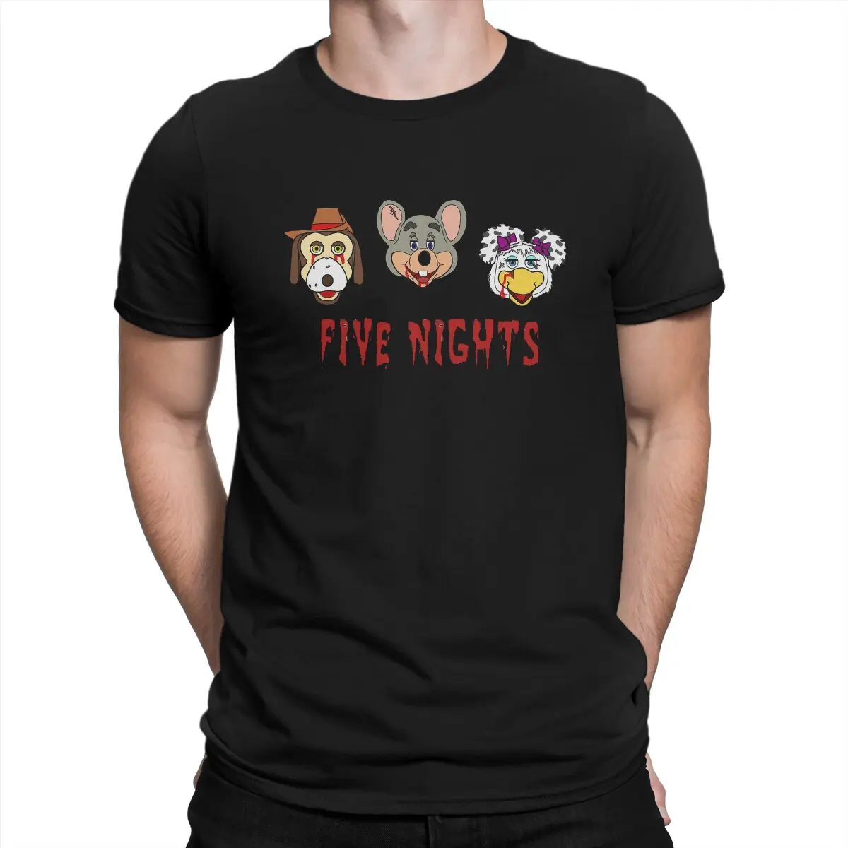 

Five Nights at Chucky's T-Shirts for Men Chuck E Cheese Dining Room Funny 100% Cotton Tee Shirt Crew Neck Short Sleeve T Shirt