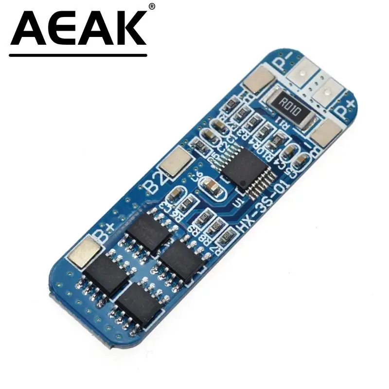 AEAK 50x21x1 мм 10 А BMS Защитная плата зарядного устройства для 3 18650 литий-ионных батарей, оптовая цена