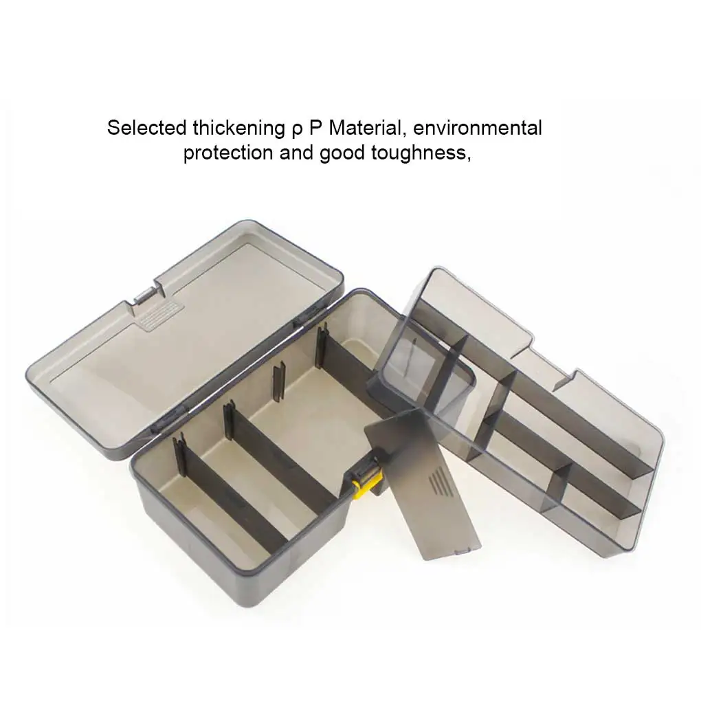 

Коробка для рыболовных снастей, двухслойные коробки для хранения, многофункциональная Съемная деталь, сопротивление падению, сортировка, аксессуары, линии