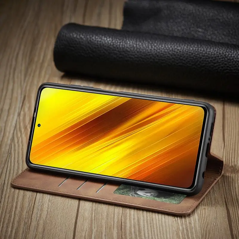 Тонкий Магнитный флип-чехол для Xiaomi POCO X3 GT X4 NFC F3 M3 M4 Pro Funda роскошный кожаный
