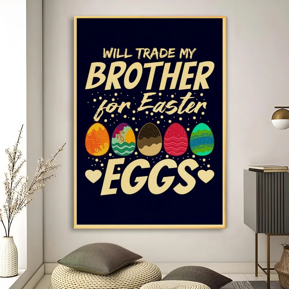 Пасхальный постер в виде кролика настенная схема принты и плакаты стикеры стиле