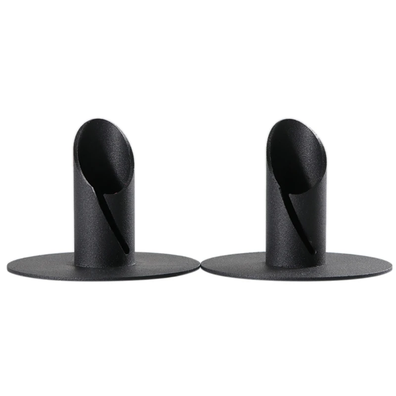 

2 Pcs Iron Art Candle Holder Oblique Incision Sand Blasting Candlestick Stand for Home Christmas Party Decor