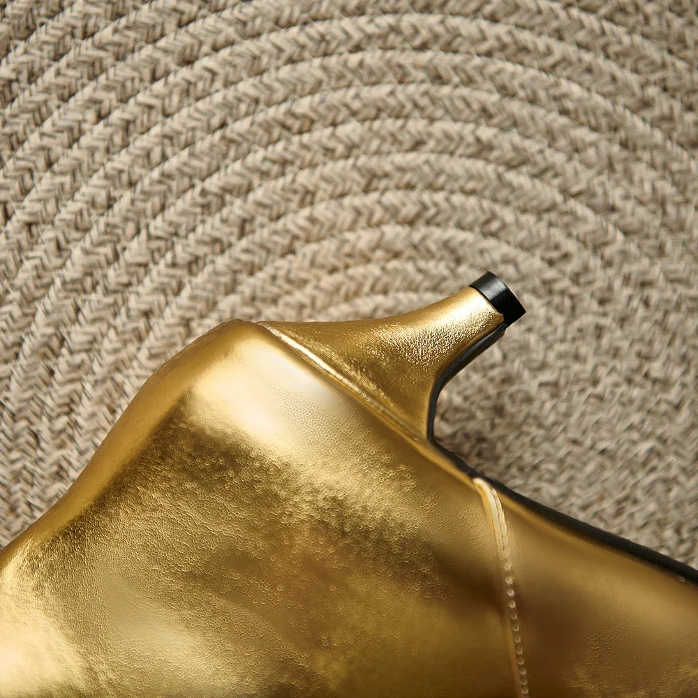 2024 зимние элегантные женские свадебные ботильоны золотого и серебряного цвета