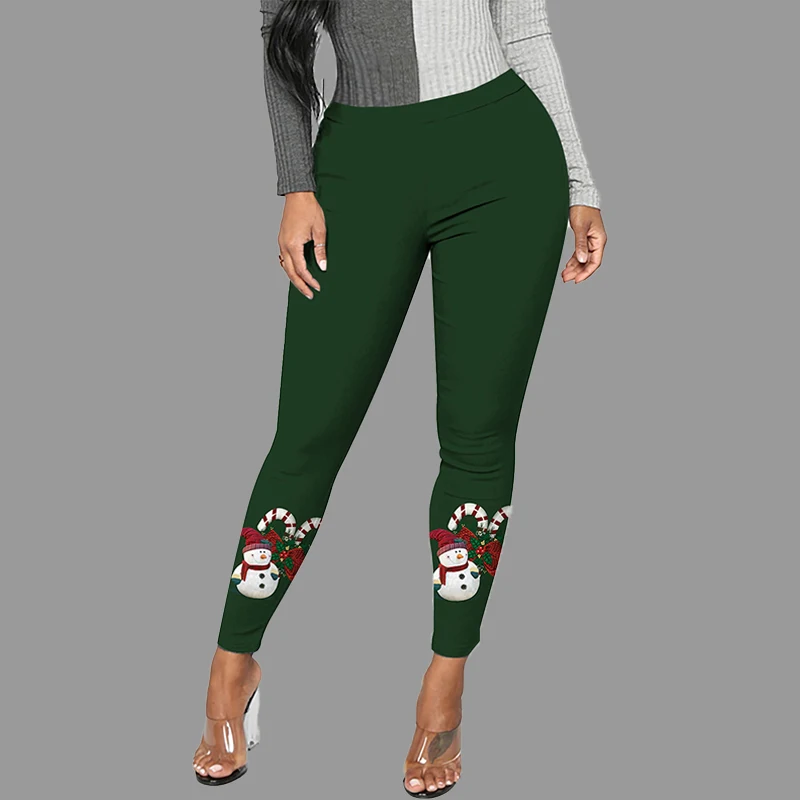 Рождественская мода женские сексуальные леггинсы для поднятия ягодиц