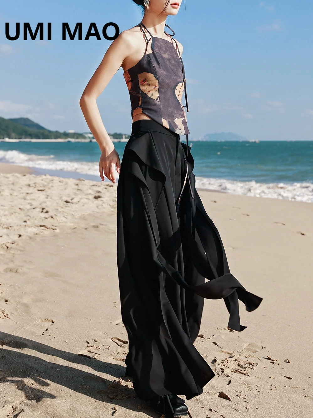 UMI Mao Dark узкие дизайнерские леггинсы с нашивками большие винтажные повседневные