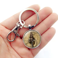 le 1pc sea shell decor time keychain keyrings creative metal cabochon glass ball keyring car jewelry pendant