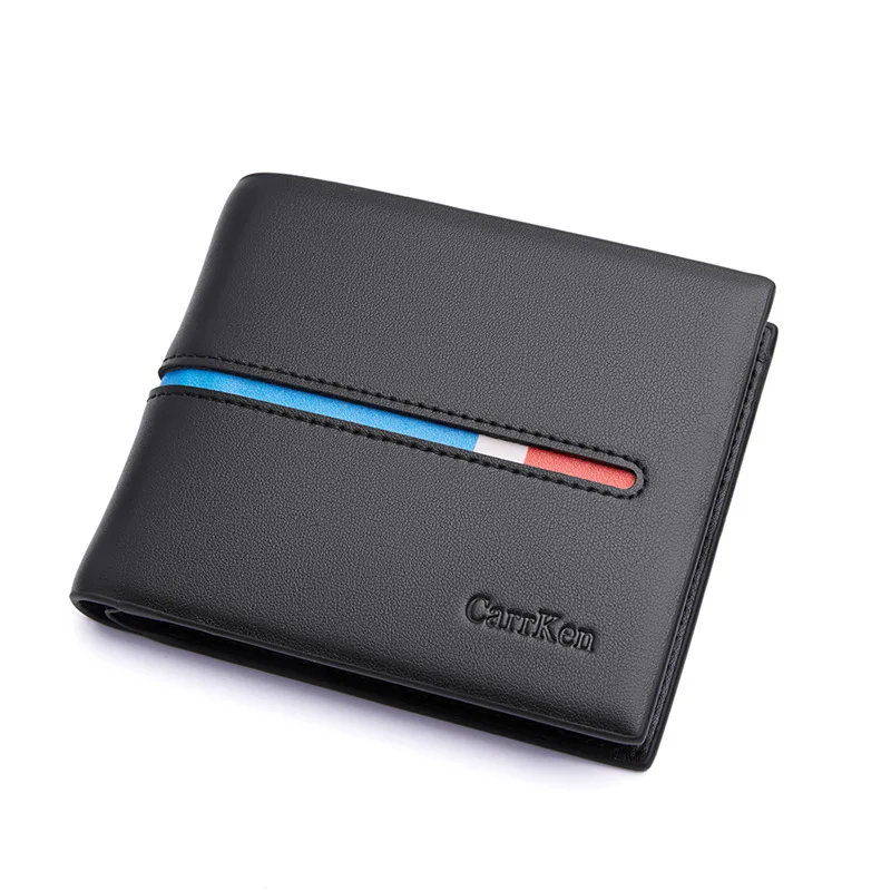 

Globalbags New Men's Short Purse Horizontal Colorful Desinger Money Clip Fashion Student Wallet Leather Card Holder Wholesale