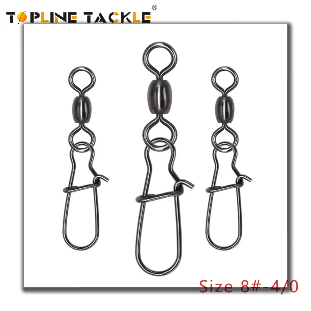 

10-50pcs Fishing Crane Swivel with Nice Pin Snap Bearing Barrel Rolling Swivel Stainless Steel Connector Hook Lure Tackle