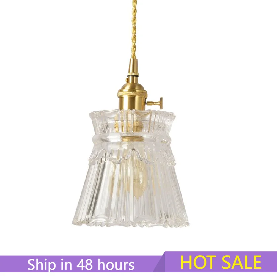 

LukLoy LED Single Head Glass Lampshade Pendant Light Glass Hanging Lamp Clothing Light Kitchen Bedside Light Loft Lamp coffee
