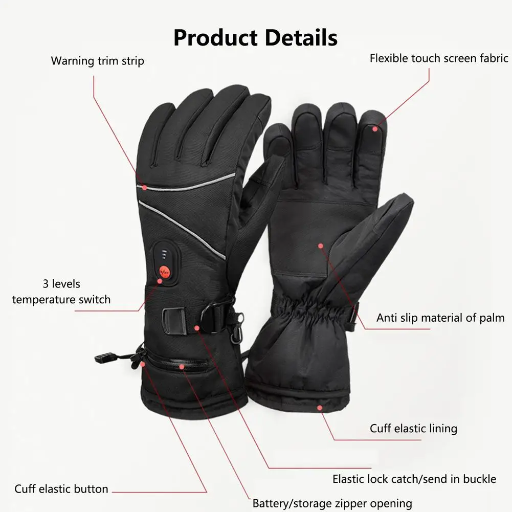 

Перезаряжаемые зимние перчатки с подогревом сенсорные перчатки с 5 пальцами с электрическим подогревом грелка для рук для активного отдыха