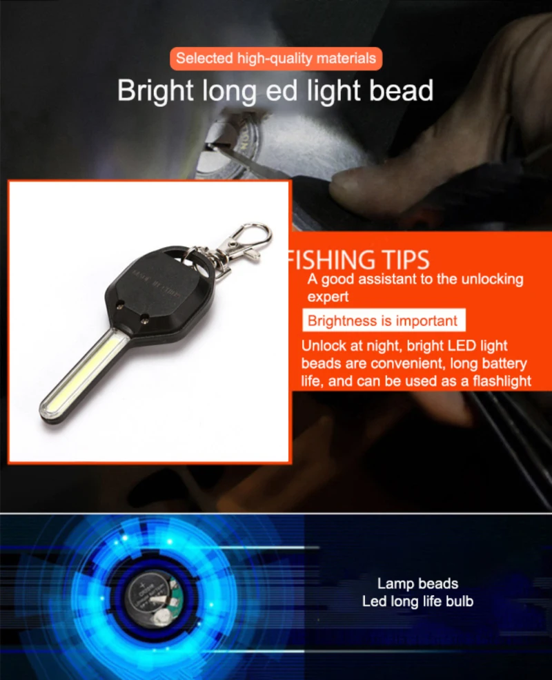 

Mini Portable COB LED Keychain Flashlight Key Chain Keyring Torch Light Lamp With Carabiner For Outdoor Camping Hiking Fishing