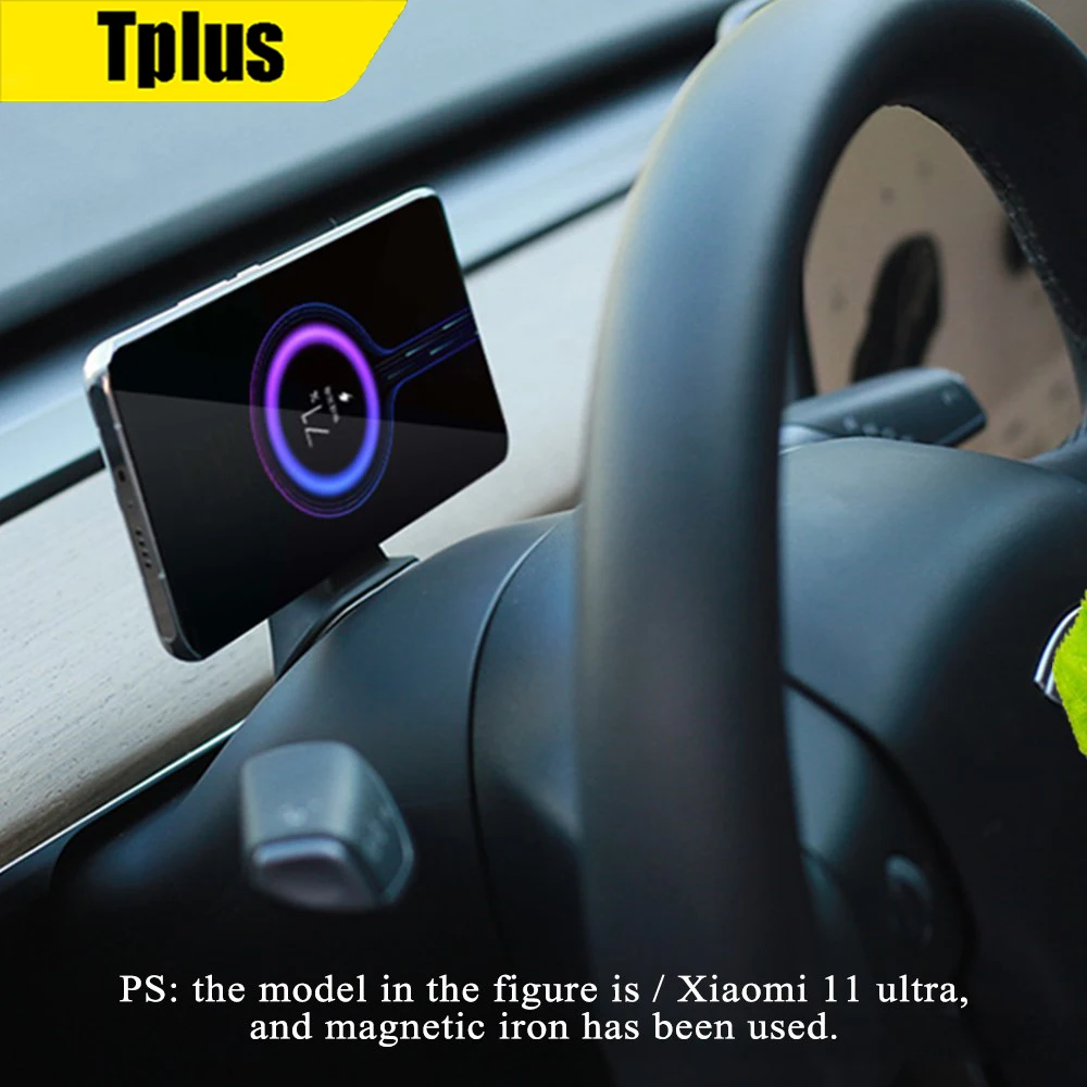 mobile phone bracket fortesla model3 steering wheel magnetic suction mobile phone holder model y wireless charging phone holder free global shipp