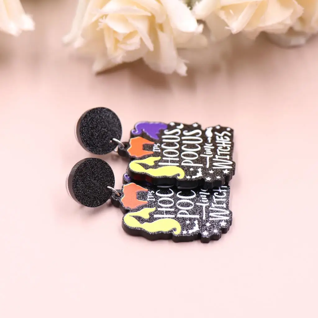 1 пара Новый продукт CN Висячие серьги Хэллоуин блестящие акриловые ювелирные