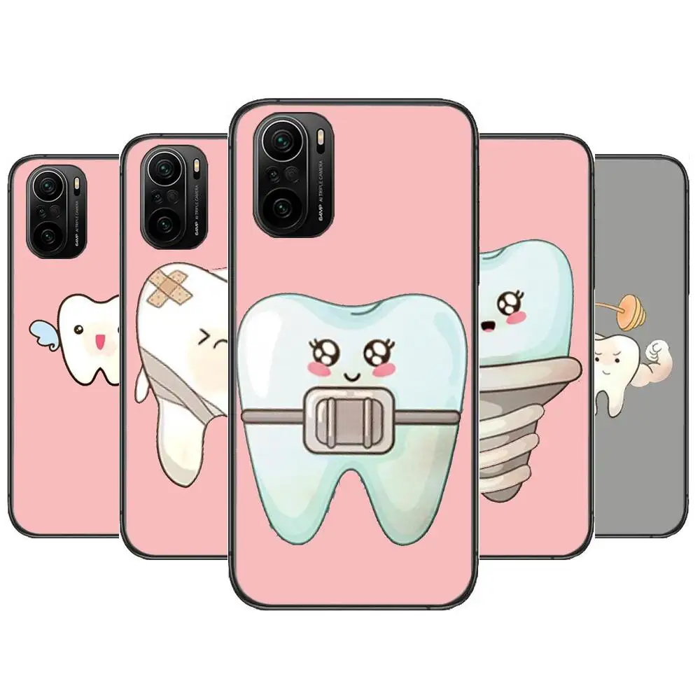 

Dentist Teeth Tooth Phone Case For xiaomi redmi POCO F1 F2 F3 X3 Pro M3 9C 10T Lite NFC Black Cover Silicone Back Prett mi 10 ul