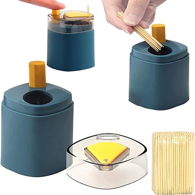 

Syart Держатель Для Зубочисток раздатчик всплывающий Автоматический Диспенсер Для Зубочисток для кухни Ресторан утолщение зубочисток для за...