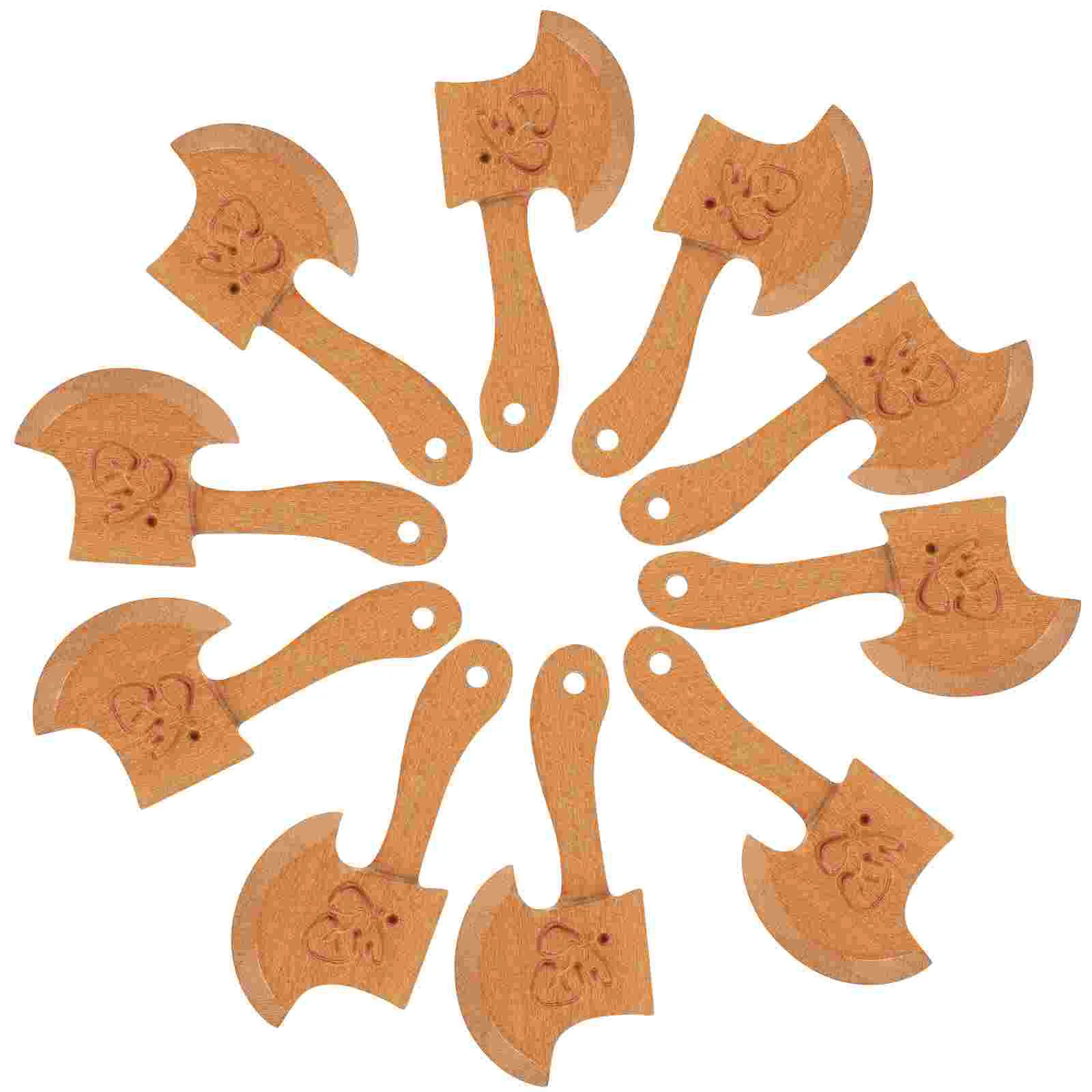 

10pcs Mini Carved Hatchet Wooden Hatchet Handicraft Engraving Craft Decoration