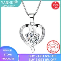 yanhui love heart silver pendant necklace original tibetan silver s925 choker statement necklace women fashion jewelry wn5