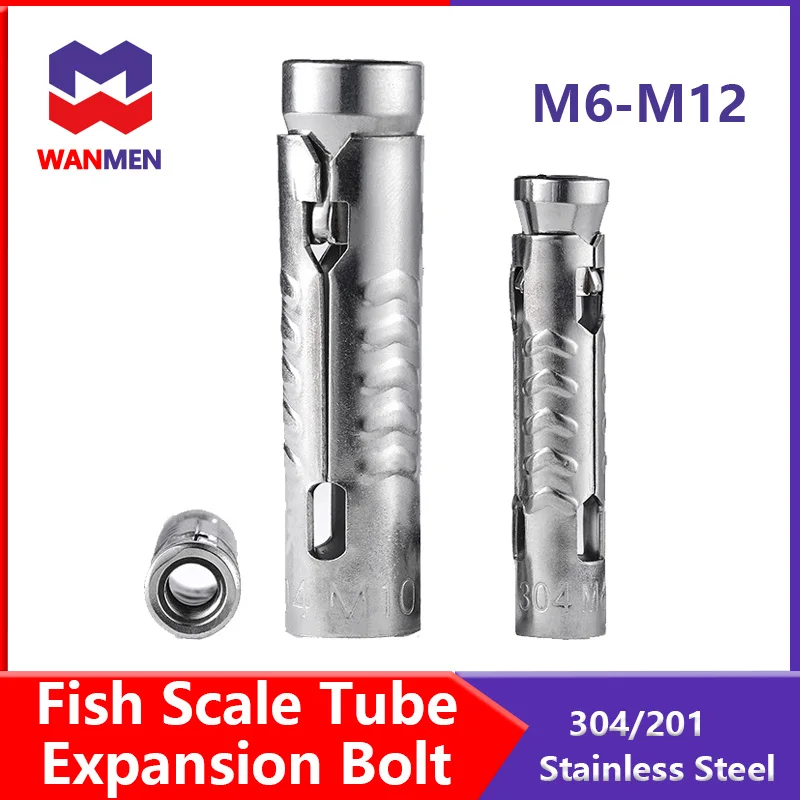

Fish Scale Tube Three Panel One-piece M6 M8 M10 M12 Gecko Internal Expansion Bolt Expansion Screw Tube 201/304 stainless steel