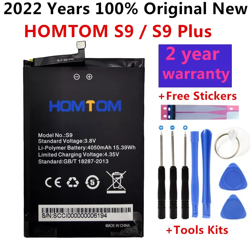

NEW 100% New Original homtom S9 Plus Battery 4050 mAh for HOMTOM S9 S9 Plus Smart Phone Batteries Bateria +Free Tools