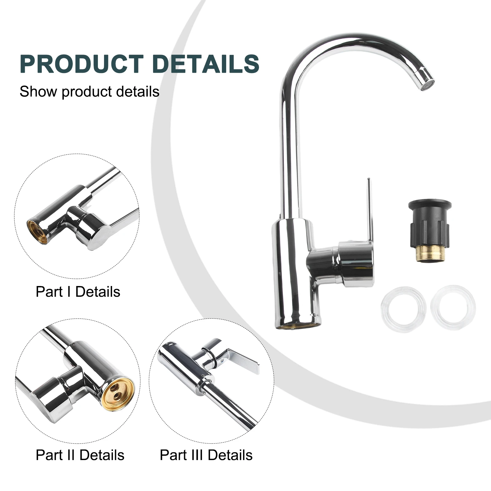 

Silver Bathroom Faucet Hot Mixer Tap Polished Chrome Plated Single Handle Sink Cold Swivel Basin Bathroom Faucet