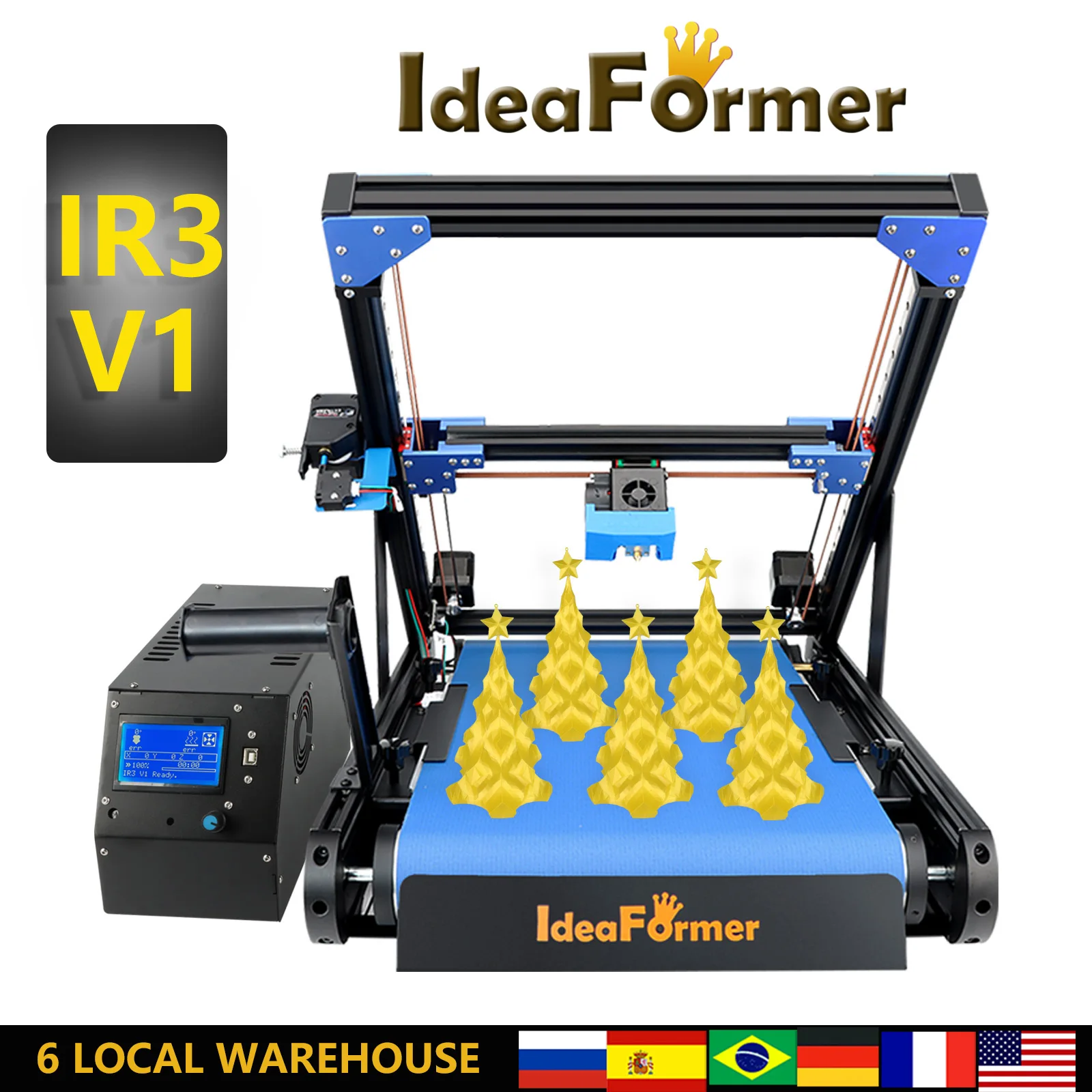 IdeaFormer IR3 V1 ленточный конвейер 3D принтер Infinite Z Axis 250*250 * ∞мм, Core XY,Linear Rail ,UART TMC2226 Slient материнская плата