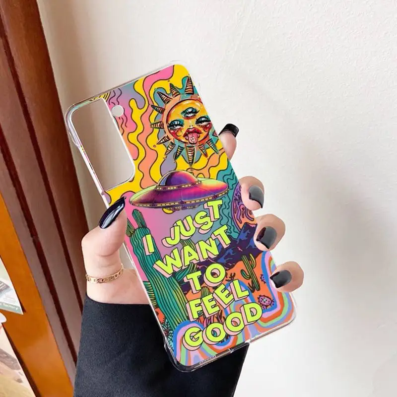 Colourful Psychedelic Phone Case for Samsung S21 A10 for Redmi Note 7 9 for Huawei P30Pro Honor 8X 10i Cover