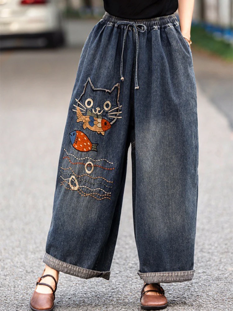 Женские джинсы с принтом