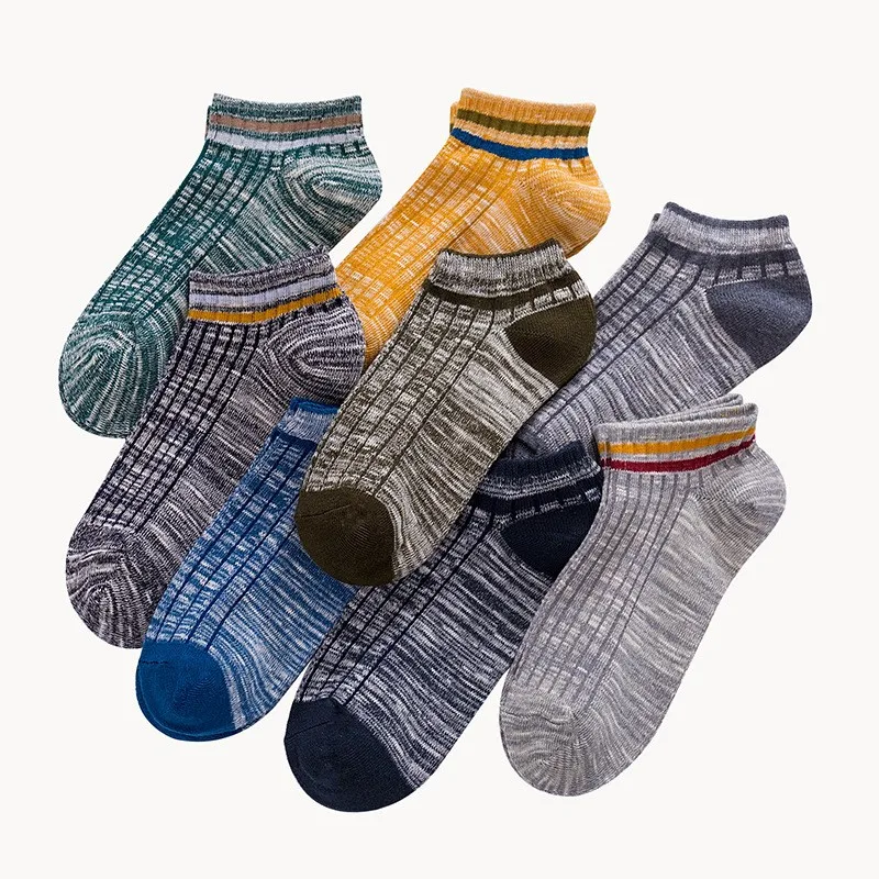 

Men's 168 Knitting Cotton Socks Casual Two Color Stripe Men Socks Soft Breathable Summer For Male Socks EU Size (38-44)