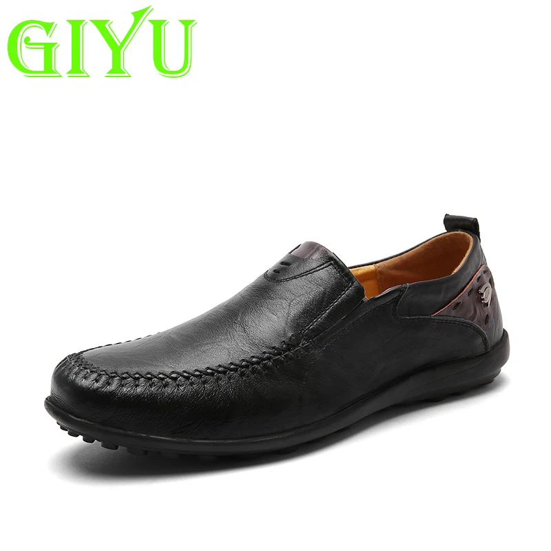 

Luxury Brand Genuine Leather Men's Casual Shoes Men's Loafers Moccasins Breathable Slip on Black Driving Shoes New Beanie Shoes