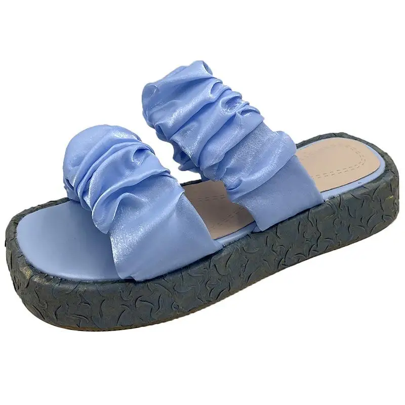 

Casual Platform Slippers for Women's Shoes On Heels Fashion Flat Sandals Women Summer New 2022 Beach Shoes for Home Thick Sole