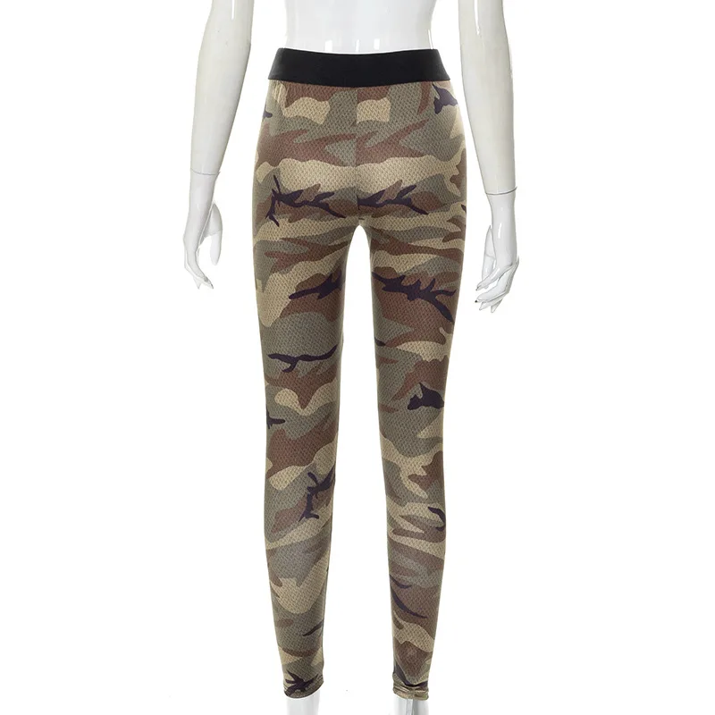 Wishyear 2022 Tights Streetwear Exercise Clothing Fall Fashion Camouflage Printed Leggings High Waist Pants for Women
