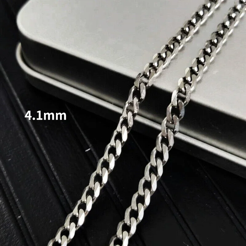 Новое ожерелье из чистого титана TA1 шлифовальное шесть сторон 4 1 мм