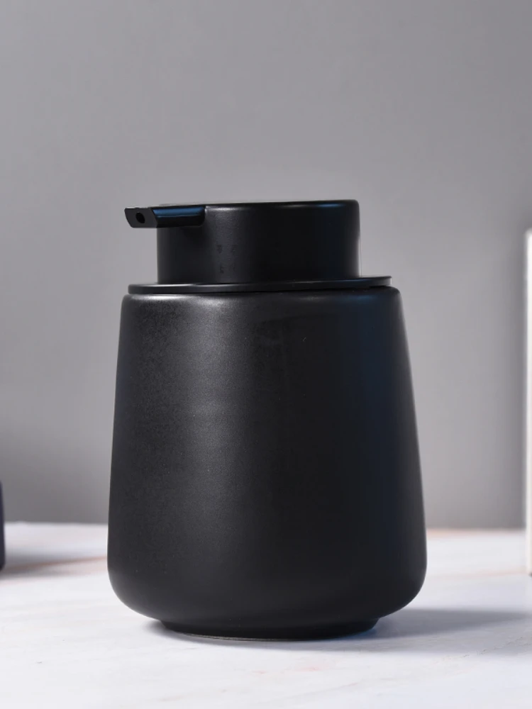 bathroom accessories set black soap dispenser ceramic toothbrush cup hand sanitizer shampoo bottle black shower liquid bottle free global shipping