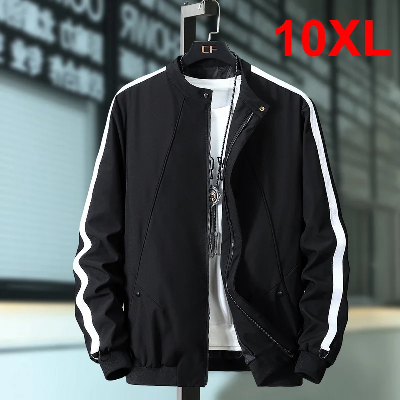 

9XL 10XL Plus Size Jackets Men Autumn Windbreaker Coats Bomber Jacket Casual Fashion Baseball Jacket Male Outdoor Outerwear