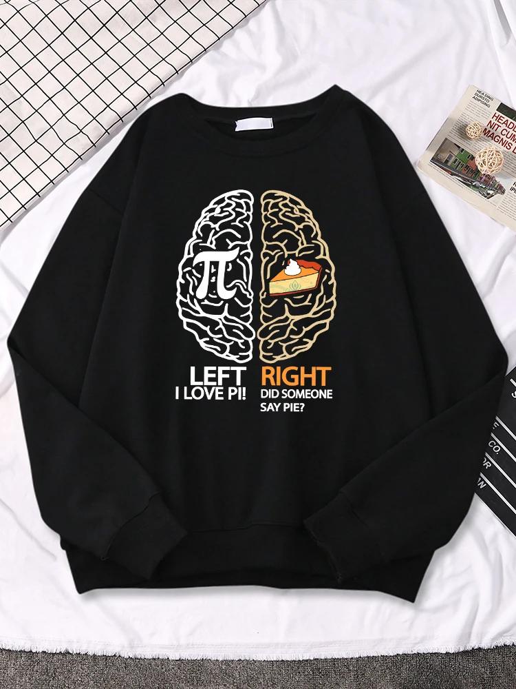 

I Love Pi Left Π Right Pie Print Women Hoody Casual Creativity Tops Funny Fashion Long Sleeves Clothes Comfortable Woman Hoodies