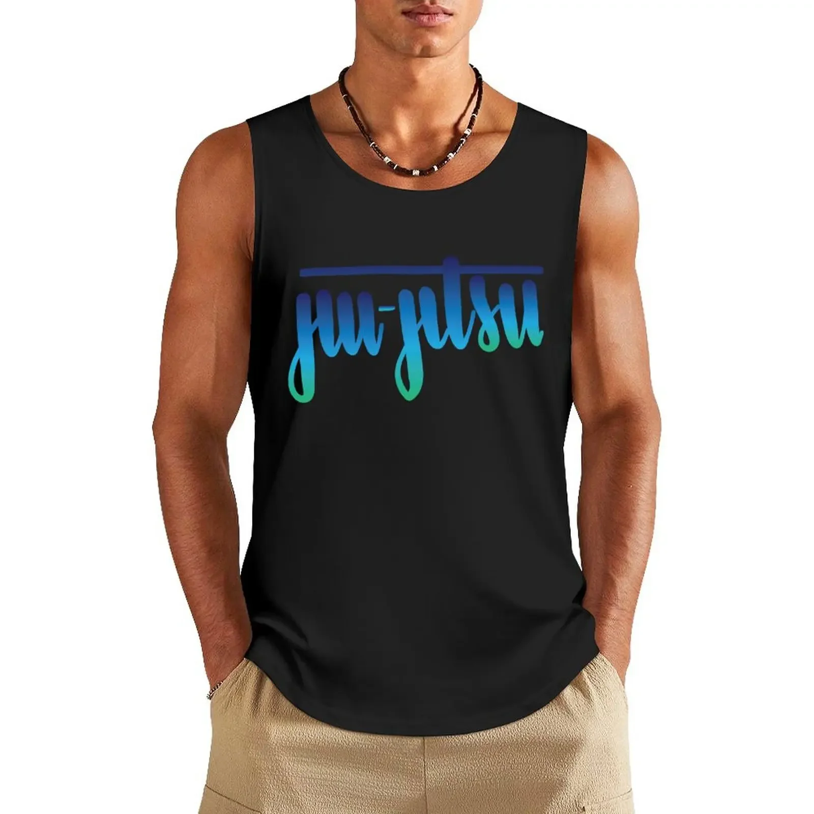 Джиу-джитсу Handlettered Ombre Tank Top спортивные костюмы рубашка без рукавов мужской