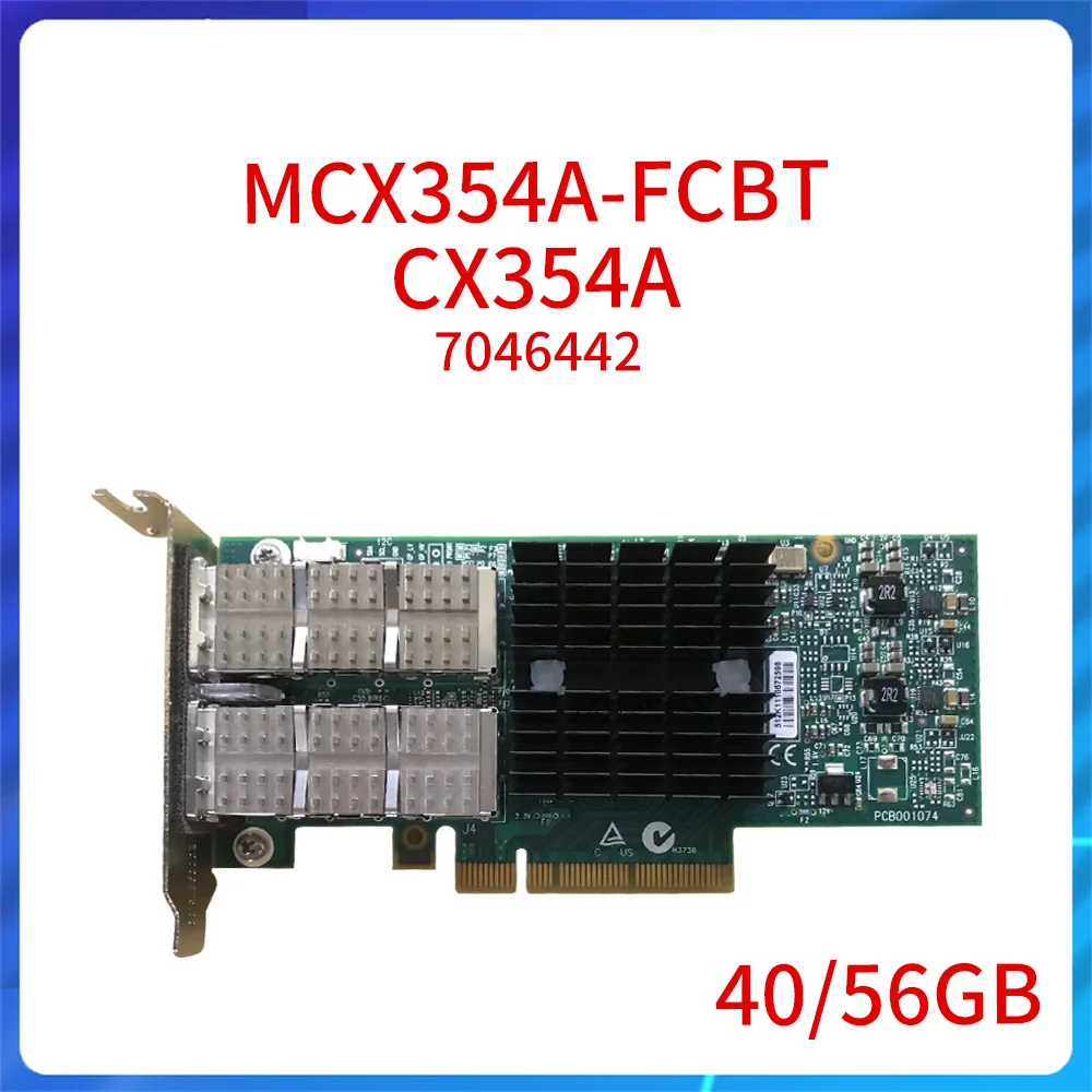 Original ConnectX-3 CX354A PCIe x8 40/56GB QSFP+ Dual Port Server 7046442 10 Gigabit Optical Network Card Expander MCX354A-FCBT