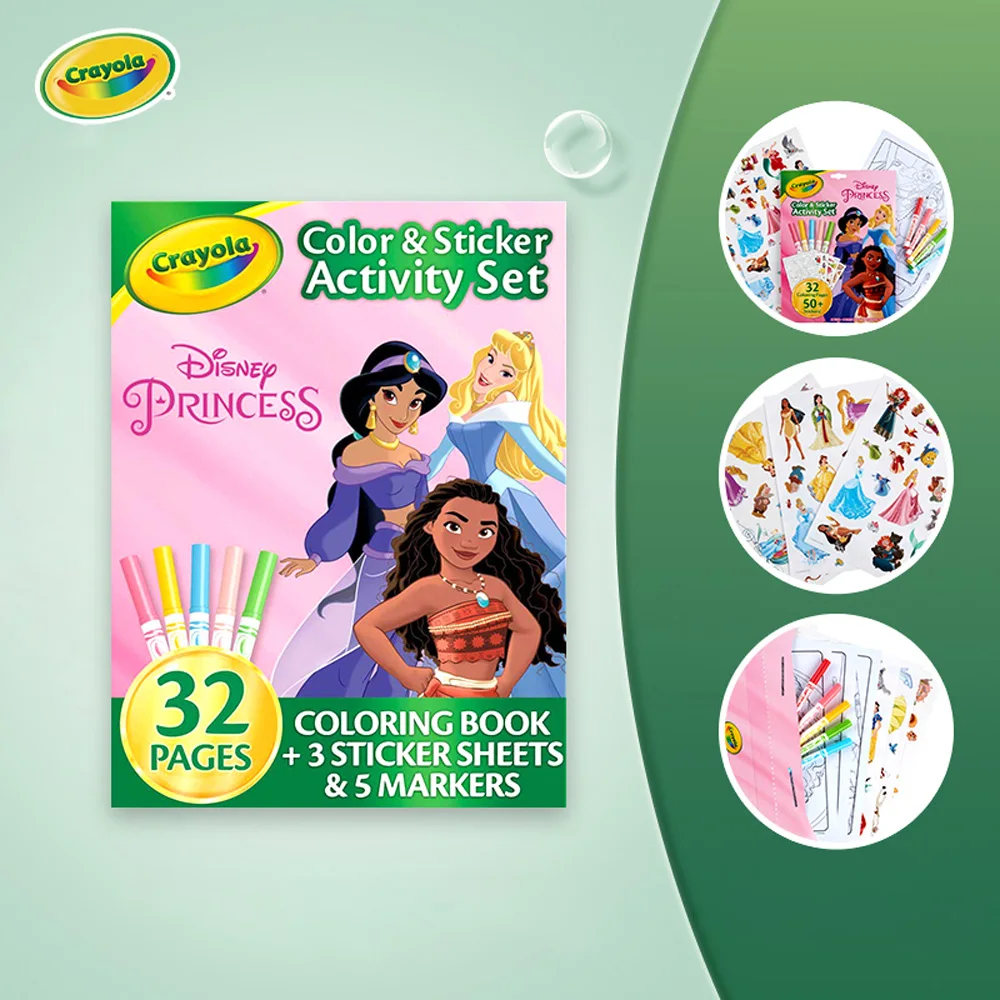 Набор декоративных наклеек с маркерами Crayola Disney Princess