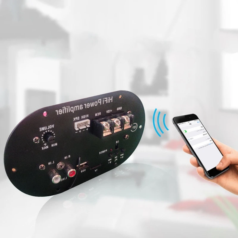 Плата усилителя 12 В Цифровой Bluetooth сабвуфер USB FM-радио TF-плеер мощный караоке
